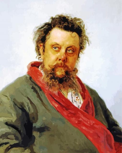 Portrait Of M P Musorgsky By Ilya Repine paint by numbers