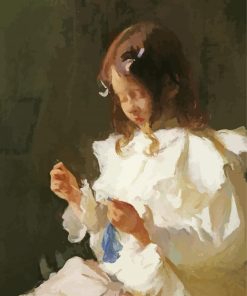 Portrait Of A Child Sewing paint by numbers