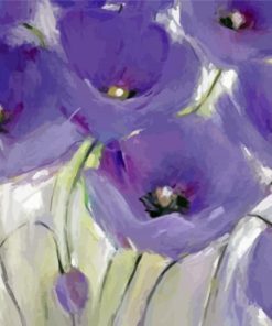 Purple And Grey Flowers Paint By Numbers