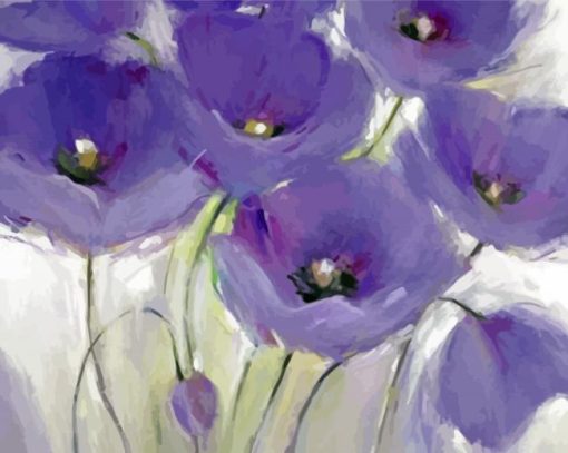 Purple And Grey Flowers Paint By Numbers