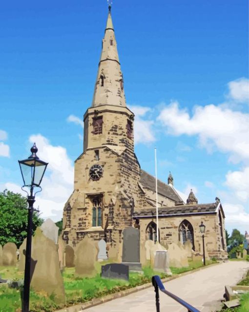 Queensferry St Cuthbert's Church paint by numbers