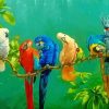 Rainbow Birds On Tree Branch paint by numbers