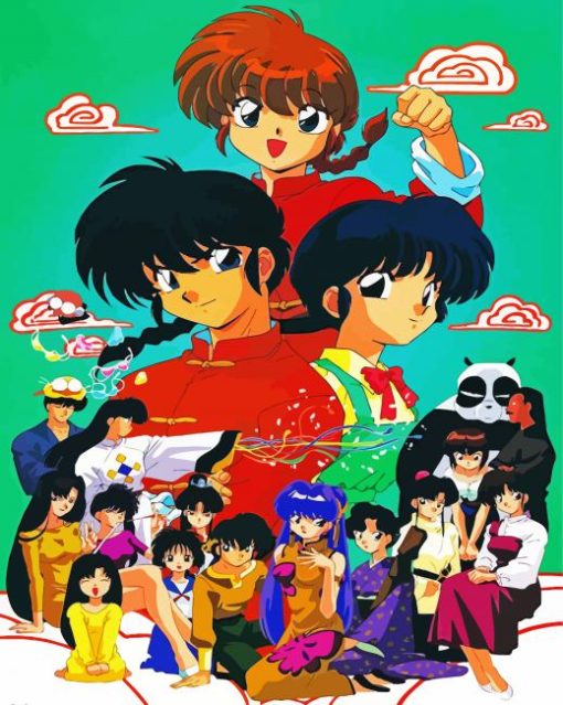 Ranma Japanese Manga paint by numbers