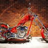 Red Chopper Motorcycle paint by numbers