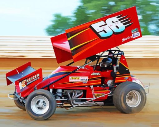 Red Dirt Track Racing paint by numbers