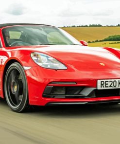 Red Porsche Boxster paint by numbers