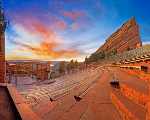 Red Rocks Amphitheatre In Colorado paint by numbers