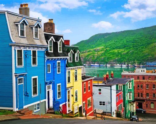 Saint Johns Colorful Buildings paint by numbers