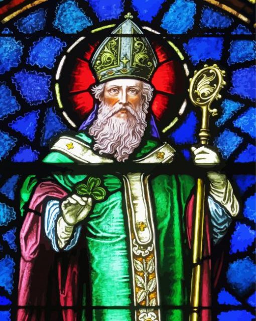 Saint Patrick Stained Glass paint by numbers