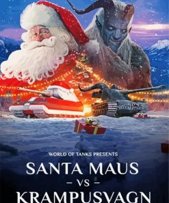 Santa Vs Krampus Poster paint by numbers