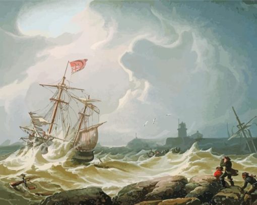 Ship In Storm paint by numbers