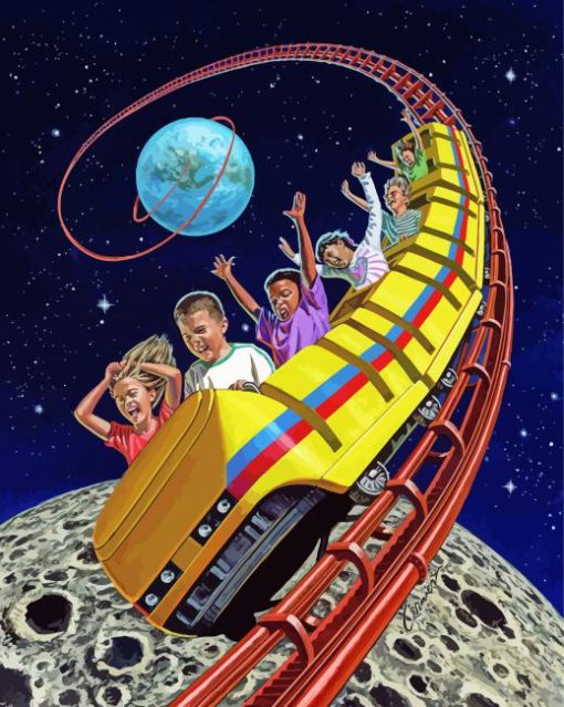 Space Roller Coasters paint by numbers