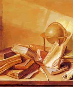 Still Life With Books And Globe paint by numbers