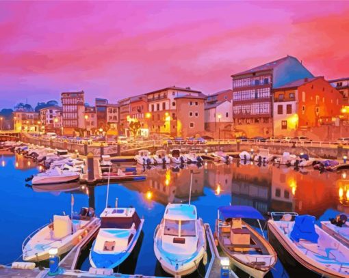 Sunset Marina Spain paint by numbers