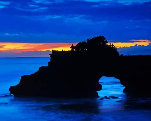 Tanah Lot Silhouette paint by numbers