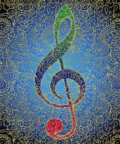 Treble Clef Music paint by numbers