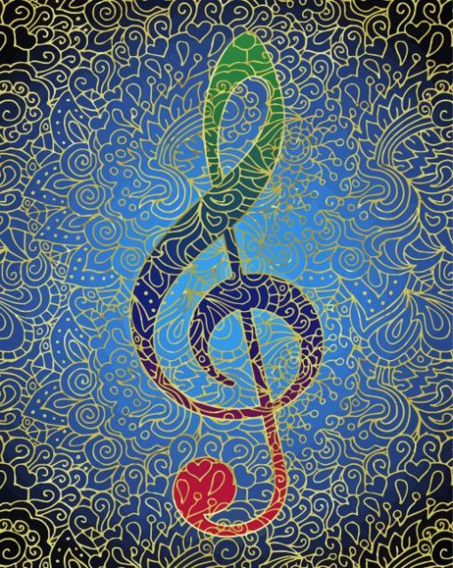 Treble Clef Music paint by numbers