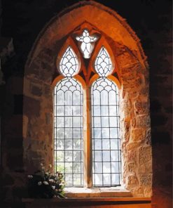 Vintage Church Window paint by numbers