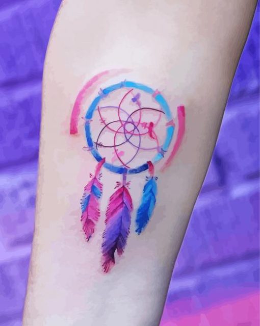 Watercolor Dreamcatcher paint by numbers