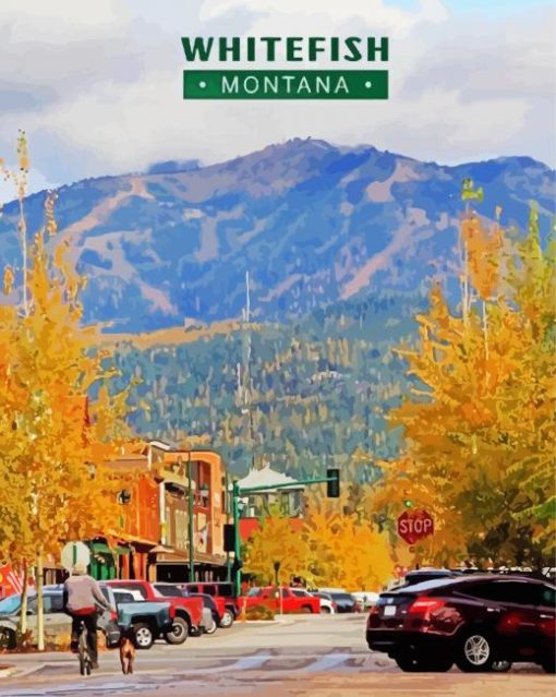 Whitefish Montana In Fall paint by numbers