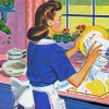 Woman Washing Dishes paint by numbers