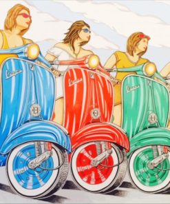 Women With Vespa Art paint by numbers