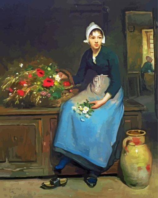 Young Florist Woman paint by numbers