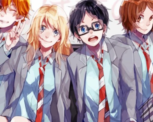 Your Lie In April Anime Characters paint by numbers