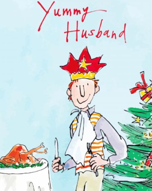 Yummy Husband Christmas By Quentin Blake paint by numbers