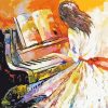 Abstract Lady Playing Piano paint by numbers