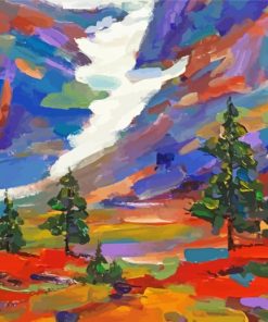 Abstract Autumn Mountain paint by numbers