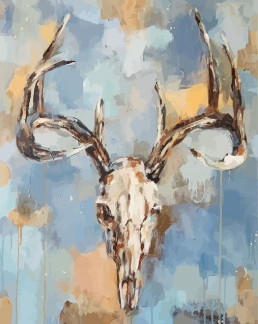 Abstract Deer Skull paint by numbers