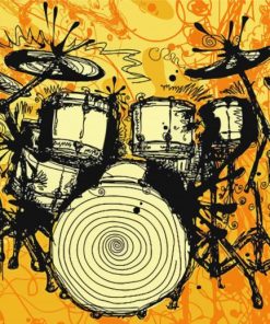 Abstract Drumkit paint by numbers