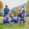 Abstract Girls Soccer paint by numbers