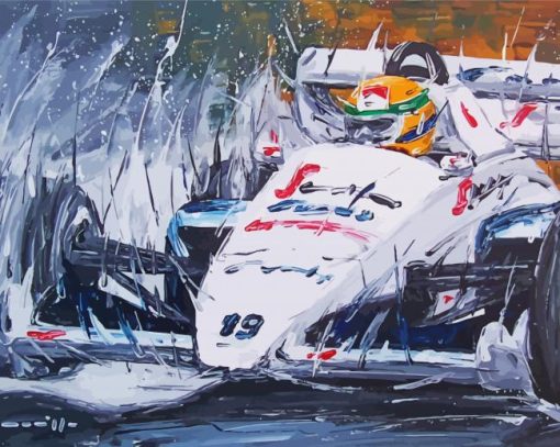 Abstract Mercedes F1 paint by numbers