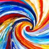 Abstract Spiral paint by numbers