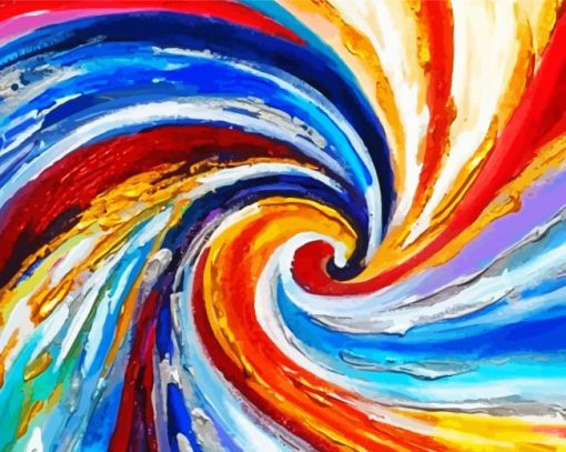 Abstract Spiral paint by numbers