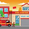 Aesthetic Fire Station paint by numbers