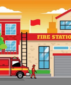 Aesthetic Fire Station paint by numbers