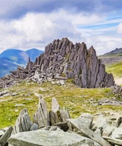 Glyder Fawr Snowdonia paint by numbers