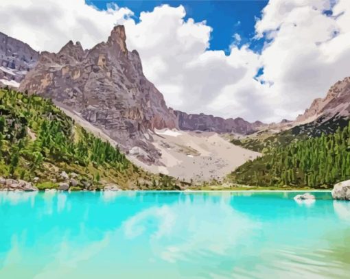 Aesthetic Lake Sorapis paint by numbers