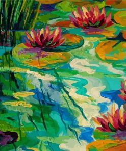 Aesthetic Lily Pond paint by numbers