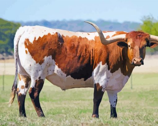 Aesthetic Long Horn Cattle paint by numbers