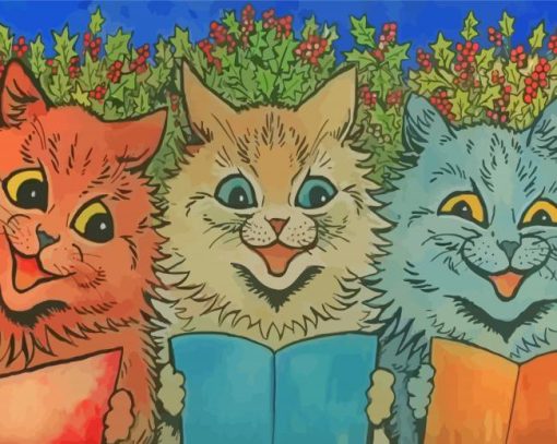 Aesthetic Louis Wain Cat paint by numbers