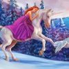 Aesthetic Princess And Unicorn paint by numbers