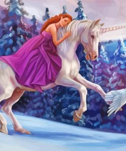 Aesthetic Princess And Unicorn paint by numbers