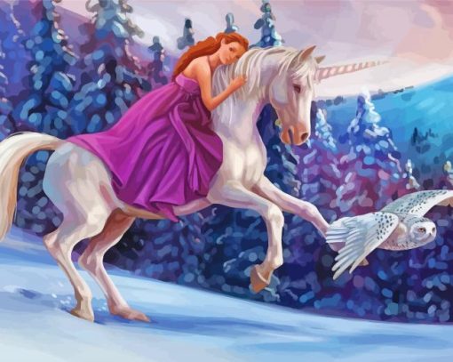 Aesthetic Princess And Unicorn paint by numbers