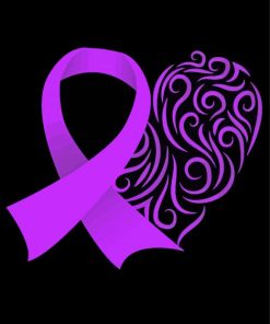 Aesthetic Purple Ribbon paint by numbers