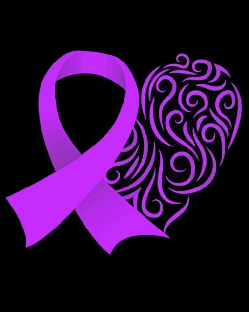 Aesthetic Purple Ribbon paint by numbers