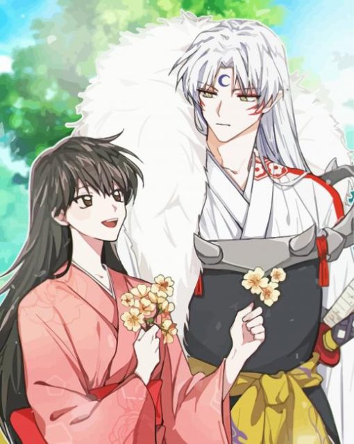 Aesthetic Rin And Sesshomaru Anime paint by numbers